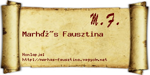 Marhás Fausztina névjegykártya